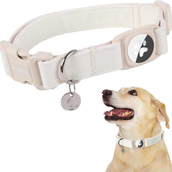 Dogwong Airtag Cotton Hemp Dog Collar
